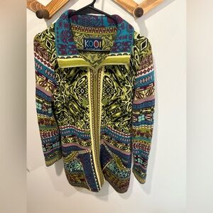 LIKE NEW- KOOI KNITWEAR - 100% cotton Zip Up Sweater